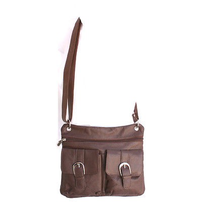 Buckled Pockets Messenger Roomy Italian Leather Shoulder Cross Body 