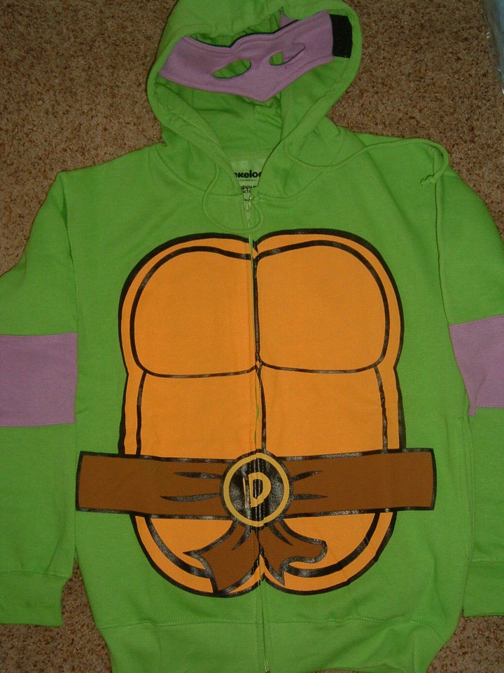 Teenage Mutant Ninja Turtles Tmnt Donatello Zip up Hoodie Eye Holes 