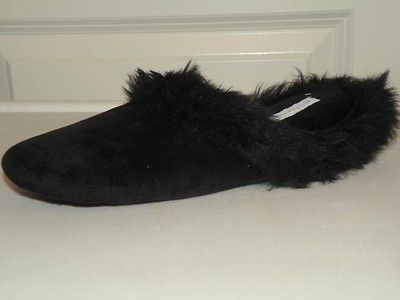   CHARTER CLUB Flat Mule Scuff slippers Bed shoes womens black NEW /Box