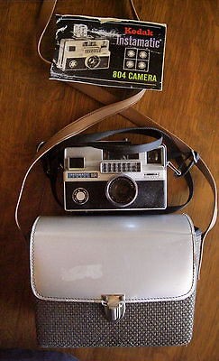 VINTAGE KODAK INSTAMATIC 804 CAMERA + MANUAL + CASE PURCHASED 1969 