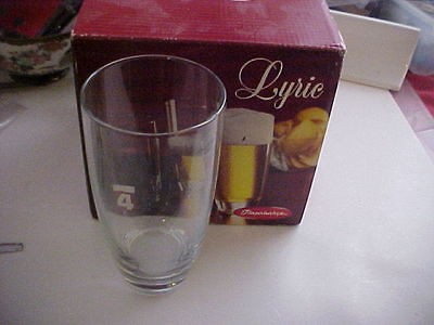 NIOB PASABAHCE LYRIC CLEAR COOLER GLASS  TURKEY  HOLDS 17 OZ  6 1/8