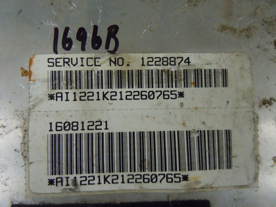 89 90 91 92 BERETTA FLEETWOOD SEVILLE AIR BAG COMPUTER 16081221