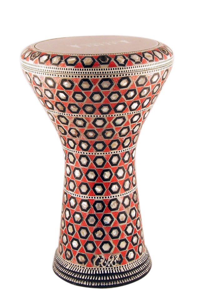   EL FAN Mother of Pearl Drum 17 Doumbek DARBUKA Red Profassional Drum