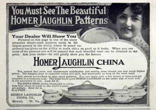 1914 Porcelain Homer Laughlin China Newell W Virgnia AD