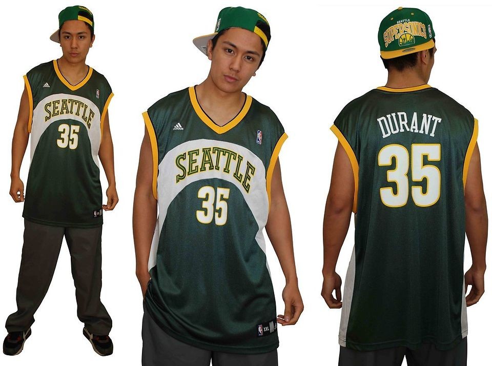 KEVIN DURANT SEATTLE SUPERSONICS AWAY ROAD SONICS NBA JERSEY XXL 2XL