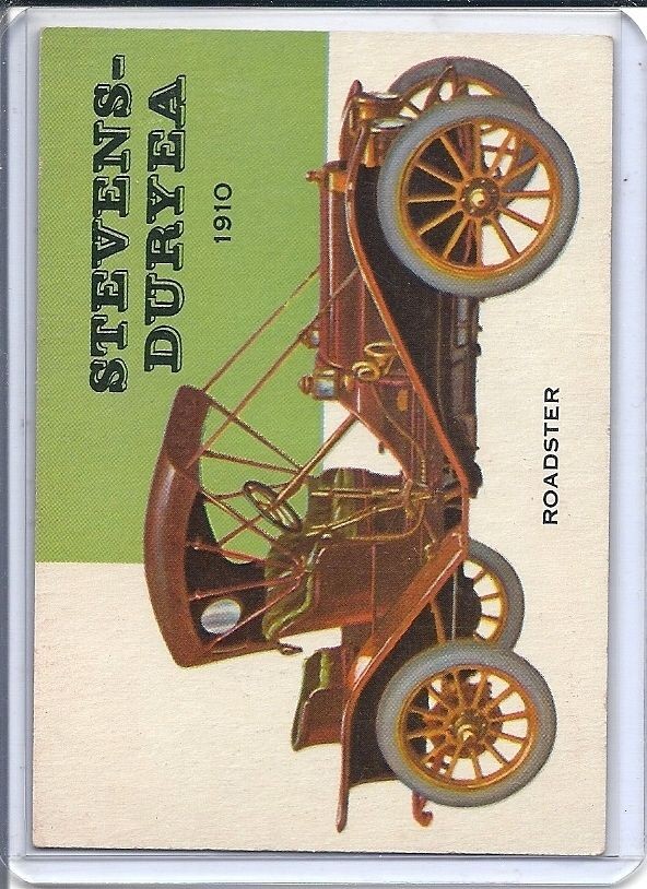 1954 Topps, World on Wheels, #125 Stevens Duryea Roadster 1910