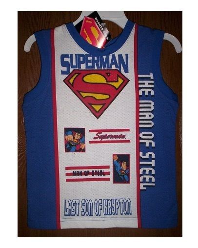 SUPERMAN Man of Steel Tank Top Shirt Boys sz 5/6 NeW Back to School