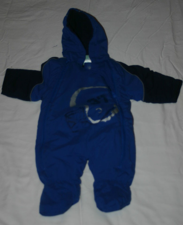 okie dokie baby boy newborn to 3 month footed snowsuit w foldover 