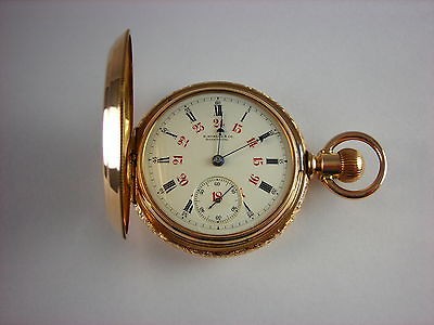 Howard 16s series V 24 hour Moorhouse dial 14k solid gold pocket 