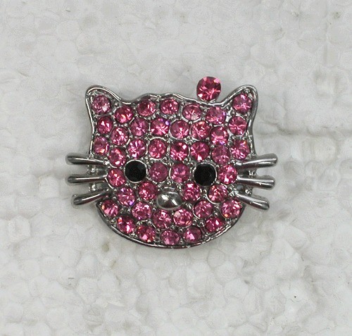 PINK RHINESTONE CRYSTAL HELLO KITTY CAT PIN BROOCH UU