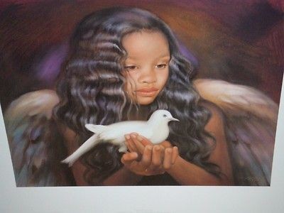 ANGEL OF FORGIVENESS by N A Noel FAMOUS AMISH ARTIST African 