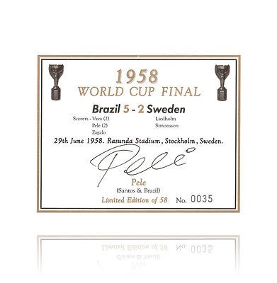 Pele hand signed champagne label   1958