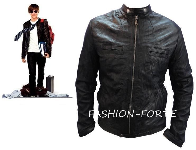zac efron oblow leather jacket=Sizes XS   5XL=Avail​able in Faux 