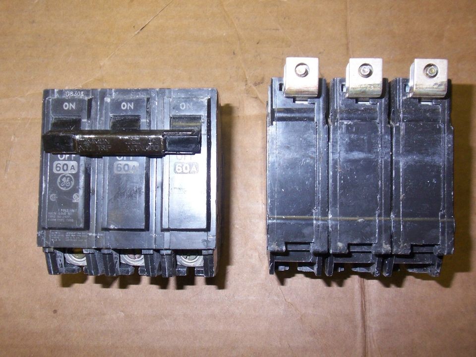 GE THQB THQB32060 3 POLE 60 AMP CIRCUIT BREAKER USED new style