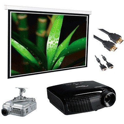 Optoma Projector 6 PCs Bundle / 150 Electric Screen,