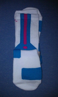 NIKE ELITE 2.0 BASKETBALL SOCKS BLUE & PINK LARGE 8 12 south beach 