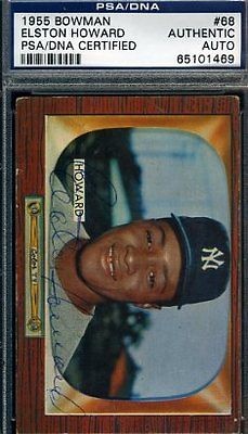 ELSTON HOWARD ROOKIE SIGNED PSA/DNA 1955 BOWMAN CERTIFIED AUTOGRAPH