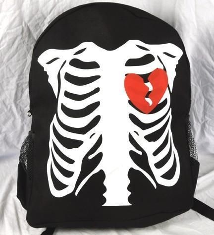 NEW SKELETON BACKPACK BAG GOTH PUNK 80s EMO DEATHROCK