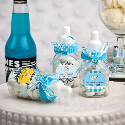 100 Personalized Blue Baby Boy Bottle Favors Baby Shower Event Favors 