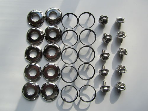 10 GENUINE VELTEX CARPET SNAPS MG MGB TRIUMPH *Nickel*