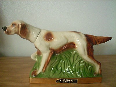 Heritage Ezra Brooks Hunting Dog Spaniel Liquor Decanter Bottle 1974