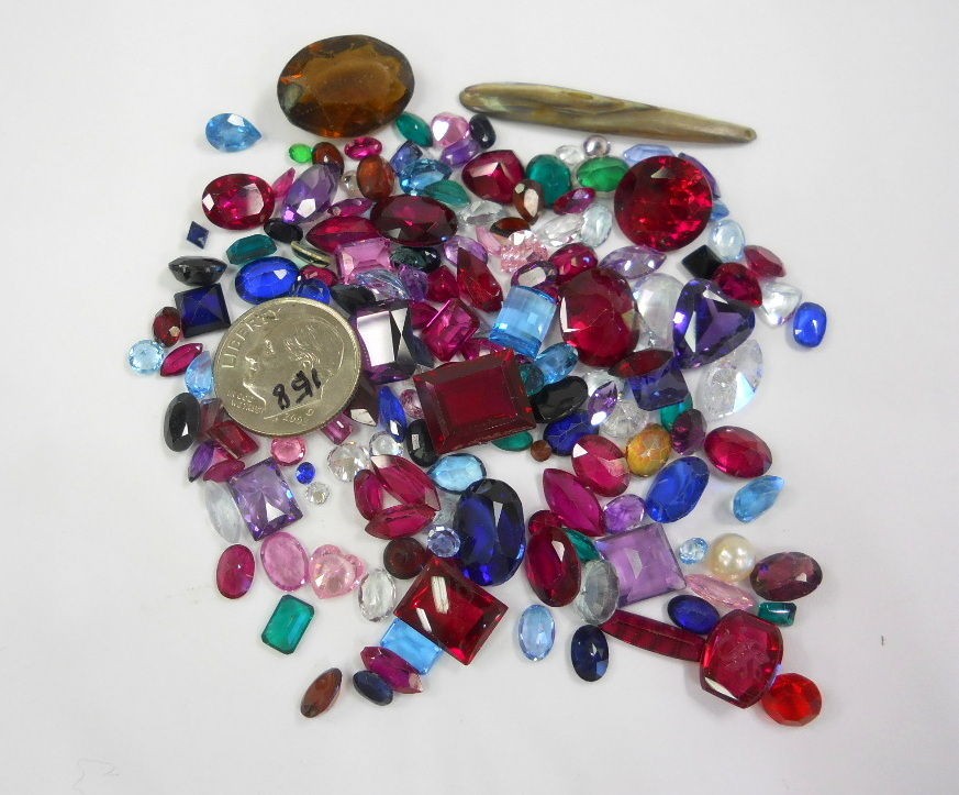 Huge Lot Of Gemstones From Scrap Gold Breakouts Over 166 Grams Look 