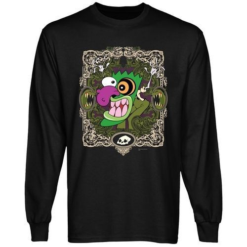 Courage the Cowardly Dog Eustace Border Long Sleeve T Shirt   Black