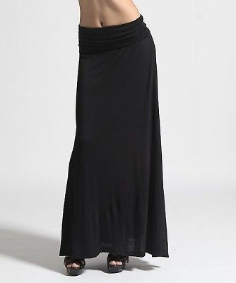   Plain Draped JERSEY MAXI LONG SKIRT Sleek Compy Casual Evening NEW