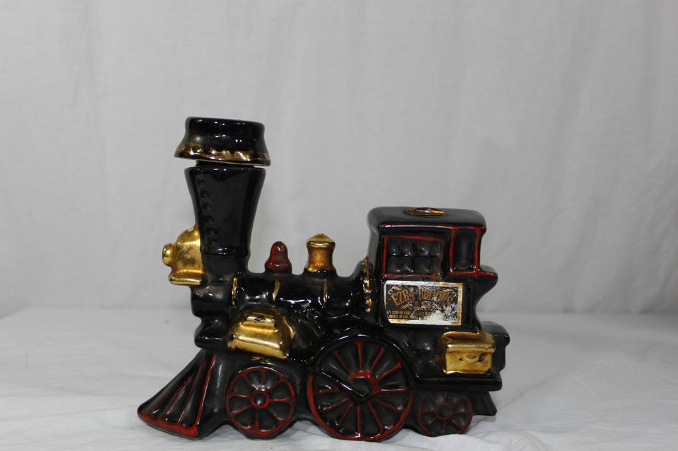 VINTAGE EZRA BROOKS HERITAGE WHISKEY LOCOMOTIVE TRAIN LIQUOR DECANTER 