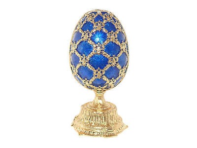 Swarovski Crystal Blue Russian Faberge Egg w/mini crown