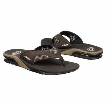 Mens REEF FANNING Sandals Brown Plaid 9 10 11 12 13