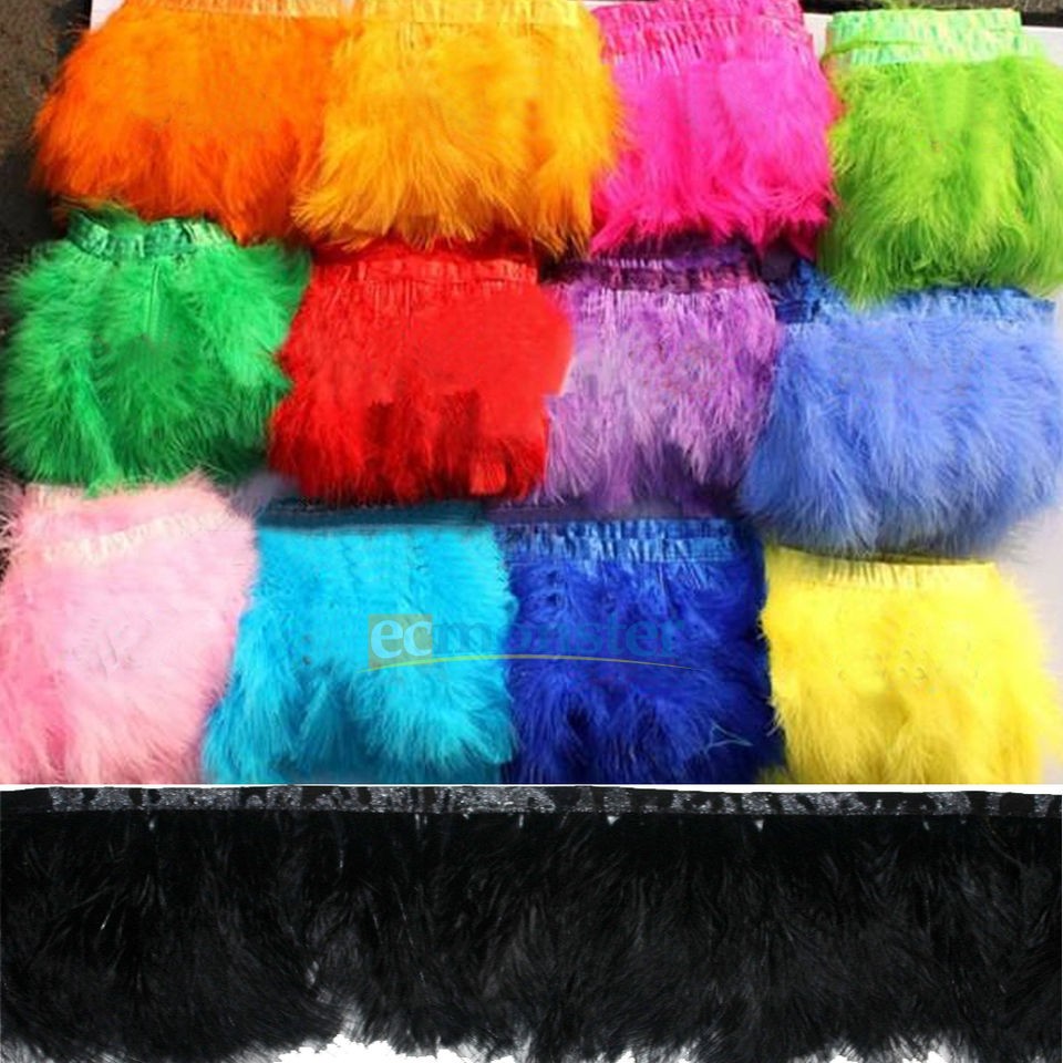 77 Turkey Marabou Feather Trim Fringe for Dress Up Show Christmas 