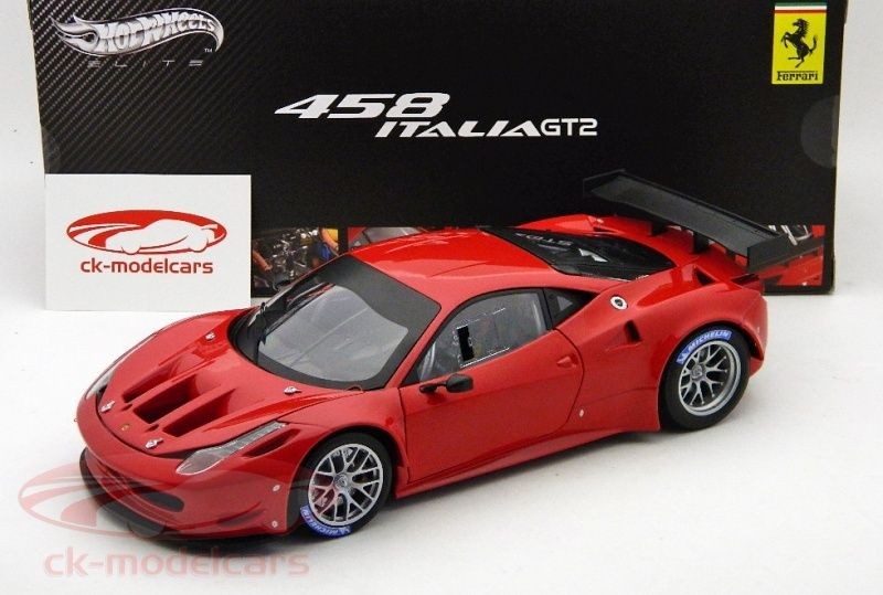 Ferrari 458 Italia GT2 Plain Body Edition red 118 HotWheels Elite