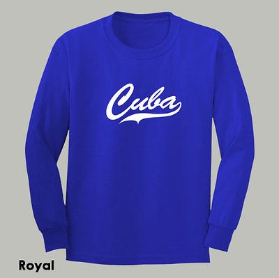 CUBA ~ LONG SLEEVE T SHIRT baseball communist ALL SIZES & COLORS