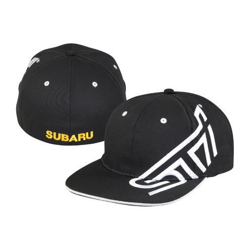 SUBARU BLACK FLAT BILL HAT CAP STi