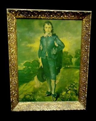 Vintage 27 x19 BLUE BOY Gainsborough #2 7300 OIL PAINTING w/ORNATE 