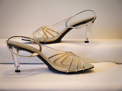 Silver Metallic Slingback Sandal~NIB~Nor​man Kaplan Las Vegas~Size 8 