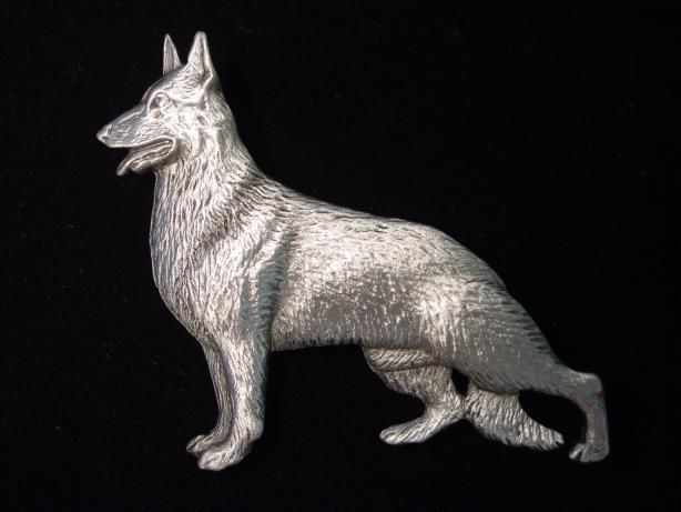 JJ Silver Pewter GERMAN SHEPHERD Dog Pin