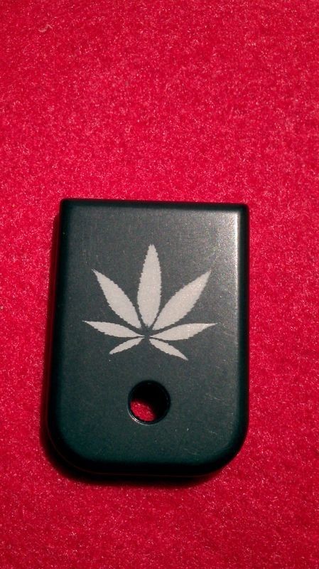 FITS GLOCK MAGAZINE PLATE HEMP LEAF 9MM 40CAL