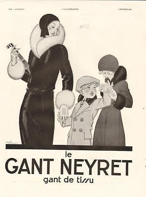 1931   Gants NEYRET Gloves   French Ad, Rene Vincent