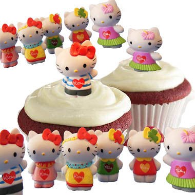 Sanrio Hello Kitty Cupcake Cake Toppers   Party Favors 12 figures