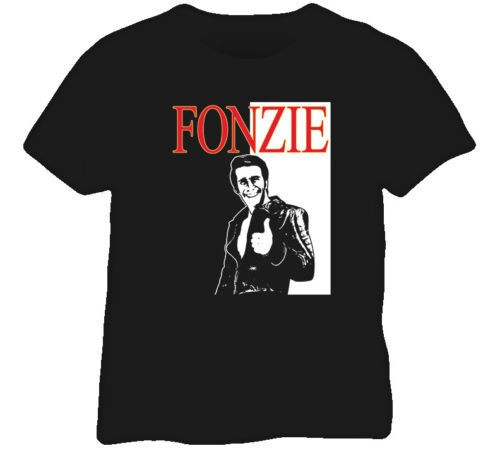 Fonzie Happy Days Cool Retro Fonz NEW Fun Black T Shirt