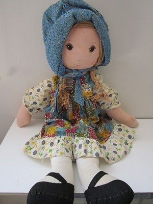   70s Knickerbocker The Original Holly Hobbie large cloth rag doll 26