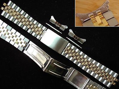 20MM GOLD ALLOY PLATED 2 TONE JUBILEE BAND BRACELET FOR ROLEX MEN 