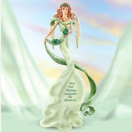 Hamilton Collection Figurine Irish Angel   Shamrocks NIB Item 