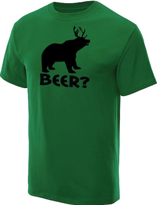 BEER? DEER BEAR T SHIRT HUNTING FUNNY TEE KELLY M