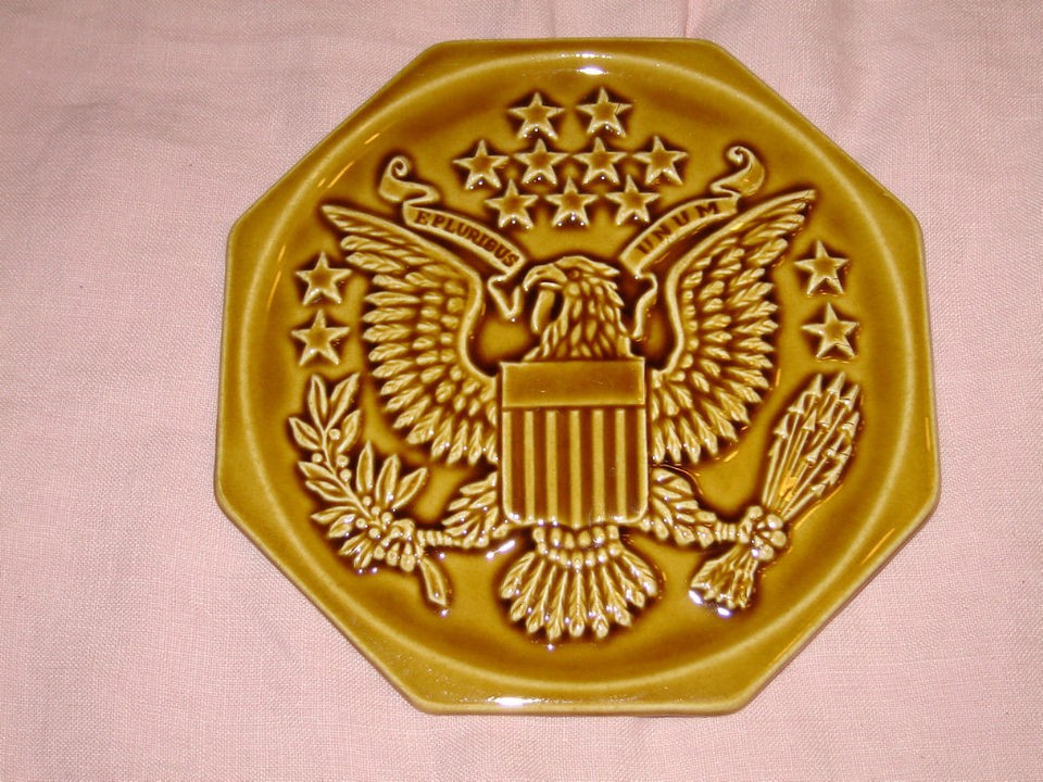 Old Harker Rockingham American Eagle Tea Tile Or Trivet