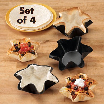 TORTILLA 6 PERFECT TACO SALAD SHELL BOWL MAKER BAKING MOLD NON 