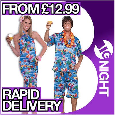 XXL MENS HAWAIIAN LUAU SHIRT & SHORTS / 16 24 LADIES FANCY DRESS 