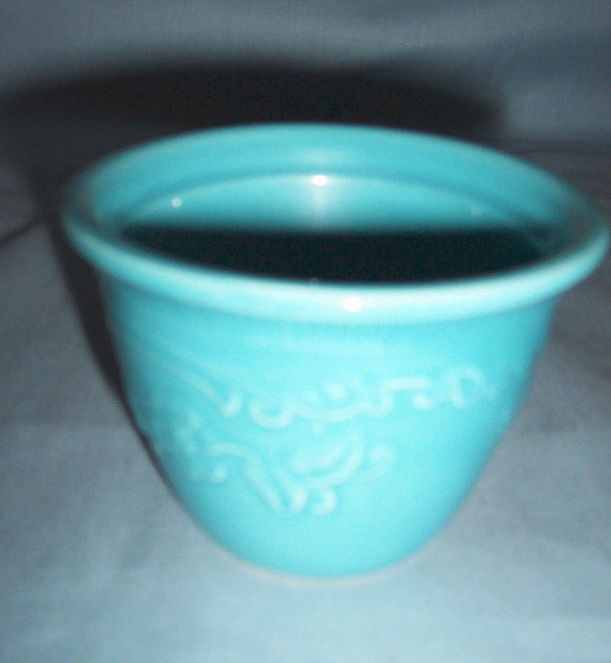 Homer Laughlin Co.OVENSERVE Embossed Line,,#501 TURQUOISE CUSTARD, Ca 